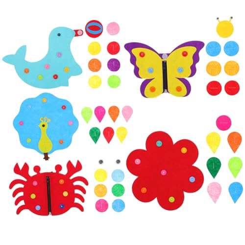 Yardwe 5 Stück Teiliges Montessori Knopfspielzeug Gewebtem Stoff Interaktives Lernspiel für Feinmotorik und Hand Augen Koordination für Vorschulkinder von Yardwe