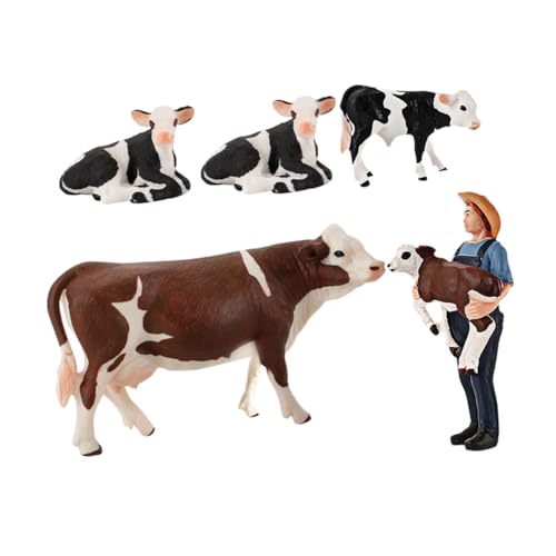 Yardwe 5 Stück Teiliges Realistische Mini Kuh Figuren aus PVC Detailgetreue Bauernhoftiere Vielseitiges Lernspielzeug für Lebensechte Farmtiere für Innen und Außendekoration Yardwe 5 Stück Teiliges Realistische Mini Kuh Figuren aus PVC Detailgetreue Bauernhoftiere Vielseitiges Lernspielzeug für Lebensechte Farmtiere für Innen und Außendekoration von Yardwe