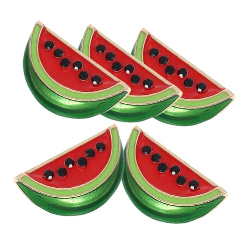 Yardwe 5 Stück Wassermelonenbrosche Wassermelonen-Geburtstagsdekoration Wassermelonen- Dekorative Stift Cartoon-Wassermelonen-Brosche Damen Strickjacke Clip Legierung von Yardwe