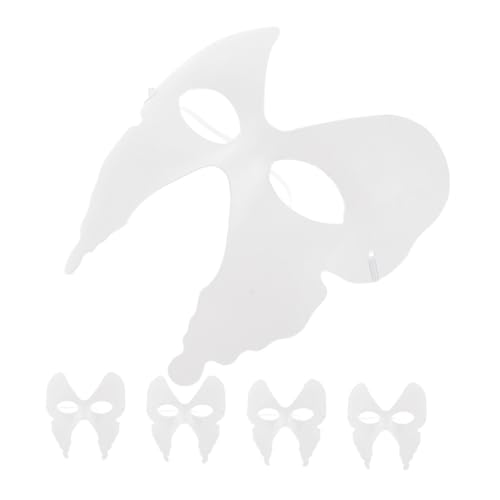 Yardwe 5 Stück Weiße Halbgesichts Masken aus Papier Leichte DIY Maskerade Masken zum Bemalen für Karneval Mardi Gras Kostümparty und Faschingsfest von Yardwe