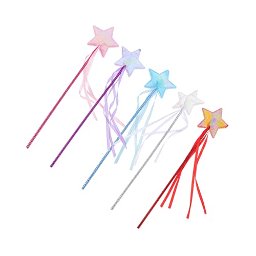 Yardwe 5 Stück Zauberstab Feenstab halloweenkostüme für verkleidung kindergeburtstags mitgebsel Toys für Mädchen LED zarter Feenstab zarter Feenstock ab Tuch von Yardwe