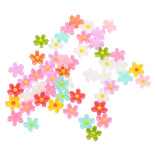 Yardwe 50 Stück Bezaubernde Blumenanhänger Blumenverzierungen Nagelanhänger Blumen Mini-Blumenstrauß Gänseblümchen-Ohrstecker Gänseblümchen-Blumenstecker Blumenzauber Harz von Yardwe