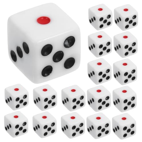 Yardwe 50 Stück EIN Kleiner roter -Gastgeschenke Spielwürfel Requisiten Partywürfel Tischspiel Zubehör Lustiges Brettspiel Zubehör Brett große Zahlenwürfel Acryl Weiß von Yardwe