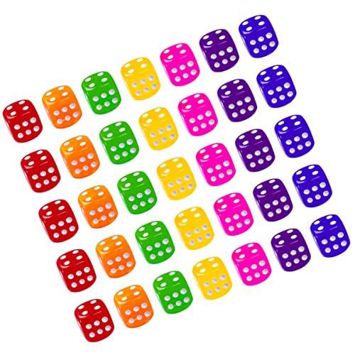 Yardwe 50 Stück Farbige Würfel Spiel Würfel Spielwürfel Würfel Pub- transparente Würfel Zufällige Farbe von Yardwe