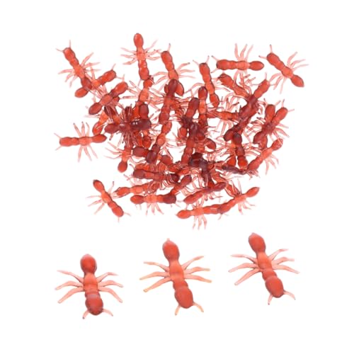Yardwe 50 Stück Halloween-ameisen, Plastik-trickspielzeug, Gefälschte Insekten-Requisiten für Partystreiche Und Horror- (braun) von Yardwe