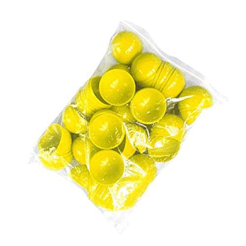 Yardwe 50 Stück Lotteriekugel Hohle Bingokugeln Ersatzgelbe Bingokugeln verlosen Spiel Aktivitätsbälle Größe Ball Amusement glucksbringer gelkugeln Gelbe Dekoration Bälle Aktivität Yellow von Yardwe