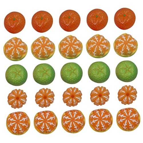 Yardwe 50 Stück Orangefarbene Reize Schmuckherstellung Fruchtanhänger Fruchtzauber Künstliche Orangen Künstliche Früchte Gefälschte Früchte Ohrringe Machen Charms Mini-früchte Harz von Yardwe
