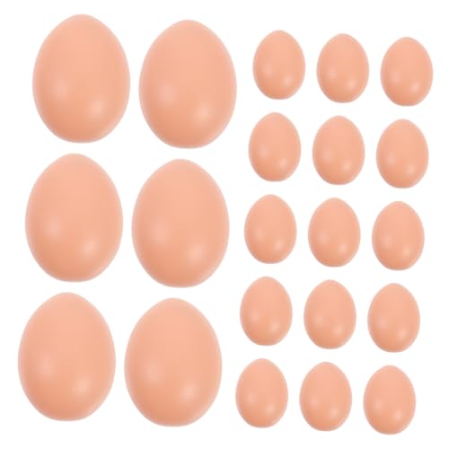 Yardwe 50 Stück Ostereier lebensechtes Huhn Ostern-Dekorationsset Malerei Mini bastelzeug für adventsgeschenke osterdekoration Ei DIY-Graffiti-Osterei Plastik Khaki von Yardwe