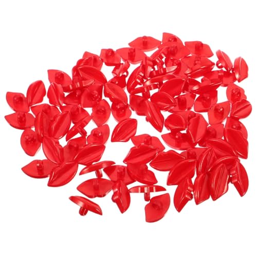 Yardwe 50 Stück Puppengesichtszüge Zubehör Puppenlippen Dekoration DIY Mund Zubehör Knopf Zum Basteln Nähknöpfe Knopf Für Kleidung Kleiderknöpfe DIY Große Lippen Kunststoff Rot von Yardwe