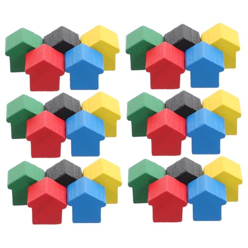 Yardwe 50 Stück Spielfiguren Schachspielhäuser Mini Schachbrett Match Schachspielzeug Spielmarken Brettspielmarker Spielfiguren Schachbretter Für Erwachsene Schachbrettspiel Holz von Yardwe