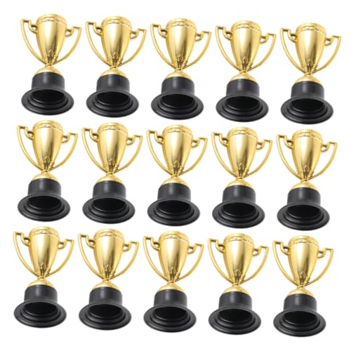 Yardwe 50 Stück Trophäenspielzeug Aus Kunststoff Feier-trophäe -preis-trophäe Meisterschaft Zeremonie-trophäen- Für Trophäenpreis Party Klein Golden Plastik Wiederverwendbar von Yardwe