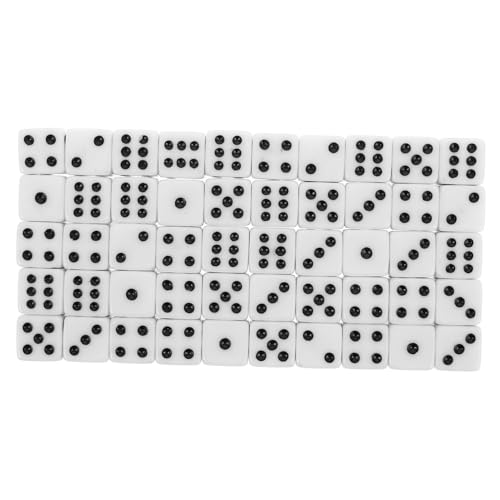 Yardwe 50 Stück Weißes Würfelset Sechsseitige Standardwürfel mit Schwarzen Punkten für Brettspiele und Matheunterricht Langlebig Ergonomisch Präzise und Effizient von Yardwe