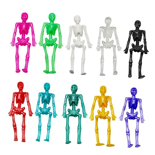 Yardwe 50Stücke Realistisches Dehnbares Skelett Für Halloween Deko Weiche Und Dehnbare Schädel Figuren Für Partys Und Grusel Events Für Halloween Und Spaß von Yardwe