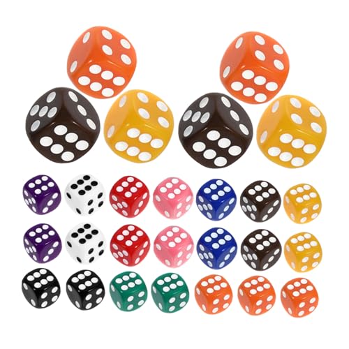 Yardwe 50Stücke Würfel Farben Spielwürfel für Tischspiele Langlebig und Leicht für Partys und Abgerundete Ecken für Angenehmes Spielgefühl von Yardwe