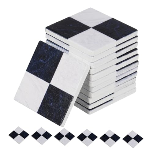 Yardwe 54 Stück Schachbrett Fliesen für Puppenhaus Dekoration Natürliche Holzmaserung Langlebige Mini Bodenplatten für Verschiedene von Yardwe