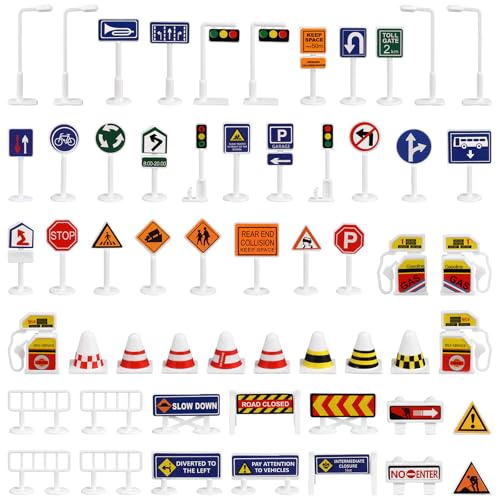 Yardwe 56-teiliges Mini-verkehrszeichen-spielset, Verkehrszeichen für Kinder, Lernspielzeug zum Spielen auf Der Straße Und zum Erlernen von Verkehrskenntnissen Yardwe 56-teiliges Mini-verkehrszeichen-spielset, Verkehrszeichen für Kinder, Lernspielzeug zum Spielen auf Der Straße Und zum Erlernen von Verkehrskenntnissen von Yardwe