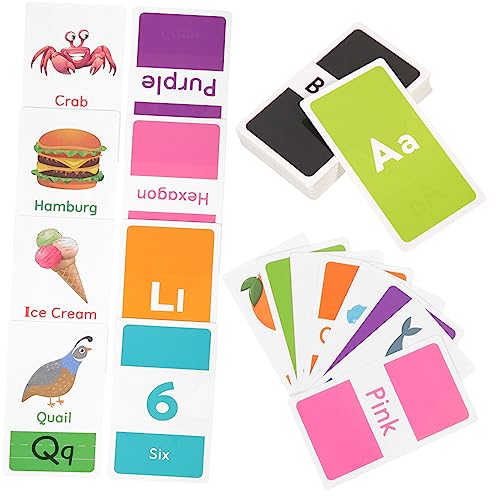 Yardwe 58Stücke Lernkarten Für Vorschulkinder Flash Karten Farben Formen Und ABC Tragbares Kindergarten Zubehör Für Jahren von Yardwe