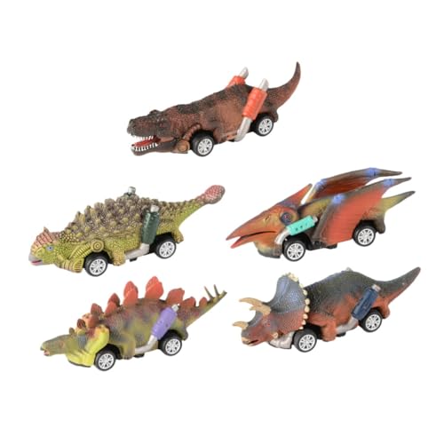 Yardwe 5Stücke Dinosaurier Rückzugsspielzeug Pädagogisches Auto Für Farbenfrohe Designs Batterien Erforderlich Sicher Und Langlebig Für Interaktive Spiele von Yardwe