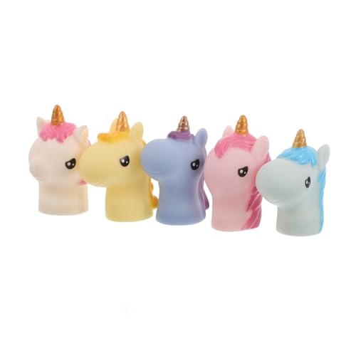 Yardwe 5Stücke Einhorn Fingerpuppen Set Niedliche Handpuppen für Fantasievolles aus Hochwertigem für Geschichten und Rollenspiele Kleine Hände von Yardwe