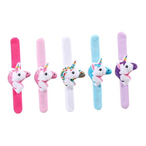 Yardwe 5Stücke Einhorn Plüsch Slap Armbänder Süße Tier Slap Bänder Für Kindergeburtstag Themenpartys Und Gemischte Farben Komfortabel Und Langlebig von Yardwe