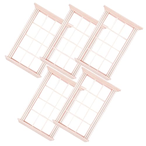Yardwe 5Stücke Fensterrahmen Für DIY Puppenhaus Unfertige Möbel Holzfenster Für Spielhaus Dekorations Requisiten Für Kreatives von Yardwe