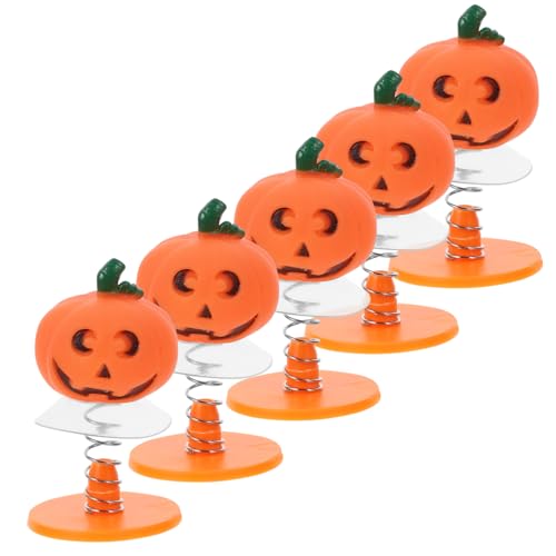 Yardwe 5Stücke Halloween Spring Toys Hüpfende Kürbisfiguren für Partyzubehör für Halloween und Kindergeburtstage Langlebig und Tragbar Bringt Spaß und Gute Laune von Yardwe