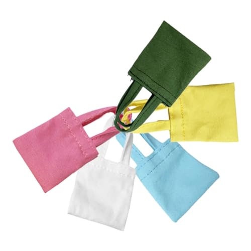Yardwe 5Stücke Handtasche Für Puppen Dekorative Canvas Taschen Farben Für Puppenhaus Fotografie Requisiten Und Mini Haustaschen Zubehör von Yardwe