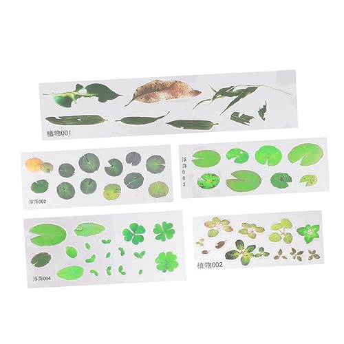 Yardwe 5Stücke Pflanzenmaterial Aufkleber Epoxidharz Ab Kleber für DIY Dekoration Glänzende Pflanzen und Entengrütze Muster Kreative Bastelprojekte von Yardwe