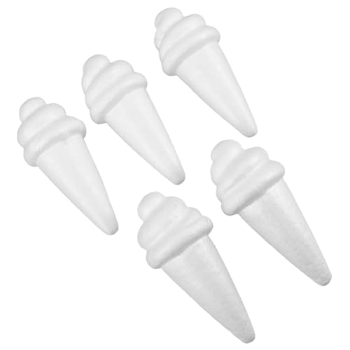 Yardwe 5Stücke Schaumstoff Eistüten für Weiße Eiscreme Modelle zum Basteln Kreatives Motorischen Fähigkeiten und Kreativität von Yardwe