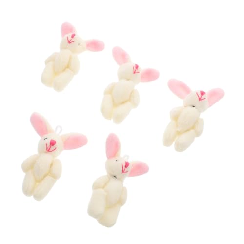 Yardwe 5stücke Miniatur-hasenspielzeug Als Stoffhase Cartoon-plüschtiere Süße Häschen-miniaturfigur Kawaii-plüschtiere Kaninchen-plüschtier Für Zuhause Büro Kinderzimmer Und von Yardwe