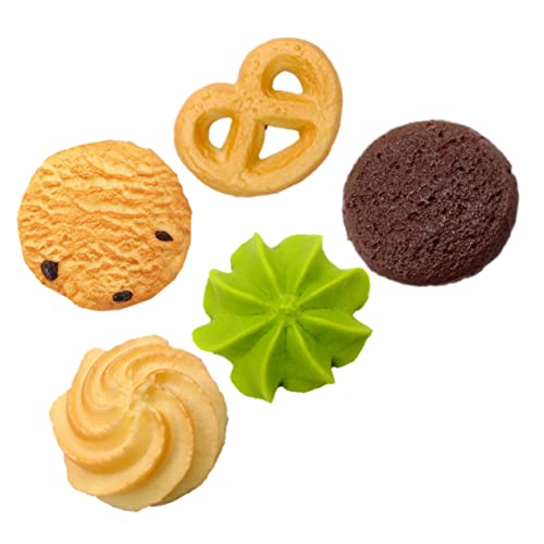 Yardwe Künstliches Keksmodell 5 Stücke Realistische Simulationskekse für Dekoration und Fotografie PVC Keksdekor für Küche Hochzeit Bäckerei Kinder von Yardwe
