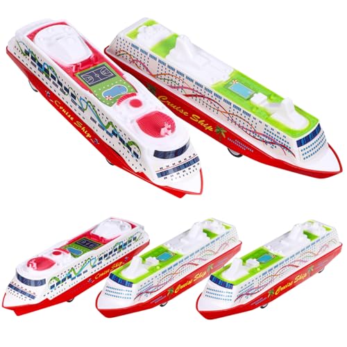 Yardwe 5Stücke Teiliges Pull Back Schiff Realistische Kinderfahrzeuge für Kreatives Fördert und Vorstellungskraft Geschenkidee für Kleinkinder von Yardwe