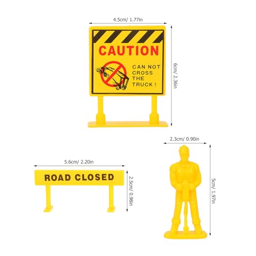 Yardwe 6 Beutel Spielzeug-Verkehrssignal-Dekor, Mini-BAU-Barrikaden-Szenenmodell, kleine Straßensperrenschilder für Kindergeburtstage und Festliche Präsentationen von Yardwe