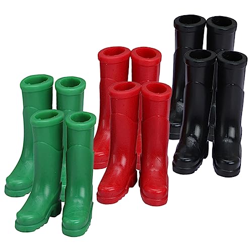 Yardwe 6 Paare Minischuhe Für Das Puppenhaus Stiefel Miniatur Regen Kleines Schuhmodell Puppenhauszubehör Mini-Hausschuhe Puppenhausschuhe Kleines Hauszubehör Winzige Hausschuhe Plastik von Yardwe