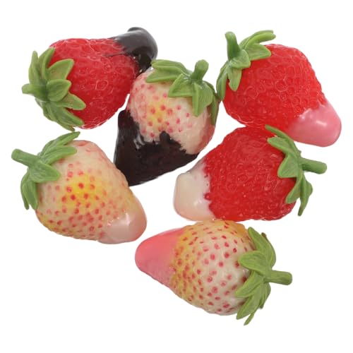 Yardwe 6stücke Künstliche Erdbeeren Lebensechte Deko-früchte Für Fotografie Basteln Und Tischdekoration Robuste Kunstfrüchte Verschiedenen Geschmacksrichtungen von Yardwe