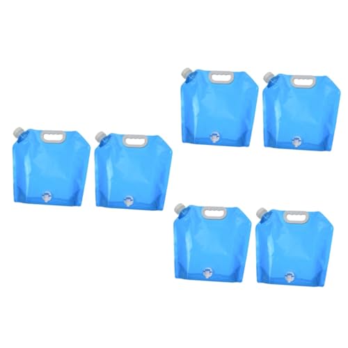 Yardwe 6 STK 10l Faltbare Wasser Tasche Zusammenklappbarer Wasserbehälter Wasserbeutel Für Outdoor-Sportarten Faltbarer Wasserbeutel Wandern Wasserbeutel Pa Tragbar Krug von Yardwe