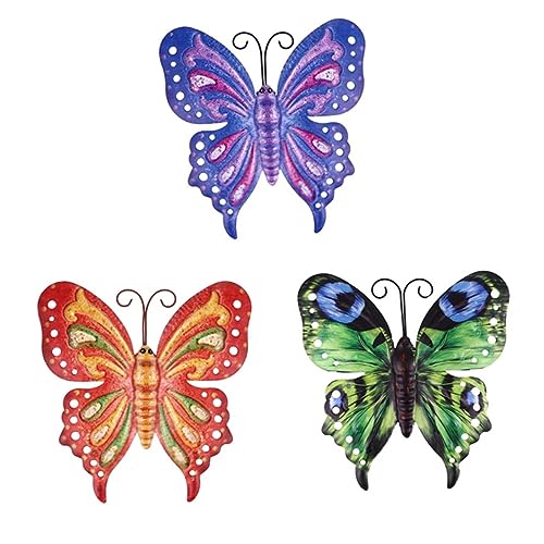 Yardwe 6 STK Eisen-Schmetterlings-wanddekoration Schmetterlingsskulptur Schmetterlinge Für Die Außenwand Tierwandkunst Aus Metall Metallkunst Im Freien Wohnkultur Zubehör Haushalt 3D von Yardwe