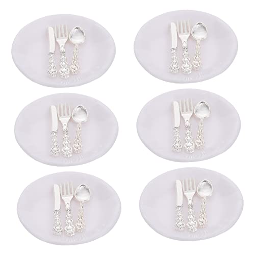 Yardwe 6 Sätze Miniatur Geschirrset für Puppenhäuser Teiliges Set Mini Tischdeko für Realistische Küchenutensilien für Maßstab Zubehör für Mini Häuser und Fotorequisiten von Yardwe