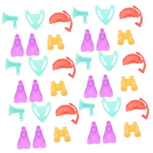 Yardwe 6 Sätze Teiliges Set Mini Tauchzubehör für Puppen Bunte Tauchwerkzeuge für Strand und Mini Schnorchel Ausrüstung für Puppen zum Verkleiden von Yardwe