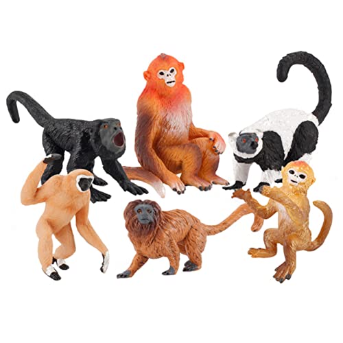 Yardwe 6 Stück Affenmodell Nachgeahmte Tiermodelle Tiermodell-Statue Nachgeahmtes Tiermodell Tiermodell-Verzierungen Tiermodell-dekore Simulation Von Tierdekoren Affentiermodelle Plastik von Yardwe