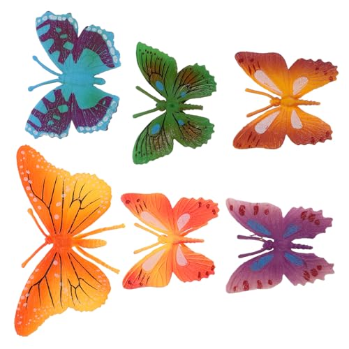 Yardwe 6 Stück Buntes Schmetterlingsmodell deko Schmetterlings-Geburtstagszubehör Schmetterlingsgeschenke Schmetterling Handwerk Schmetterlings-Kits Gummi von Yardwe