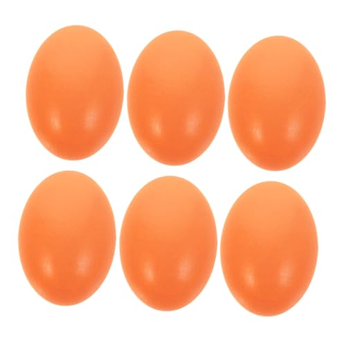 Yardwe 6 Stück DIY bemalt Eier leer falsche Eier dekorativ Malerei lackierbar Eierdekor Spielzeugeier künstliche Eier zum bemalen Basteleier zum Bemalen Holz Orange von Yardwe