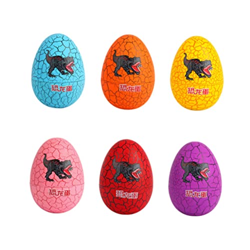 Yardwe 6 Stück Dinosaurier Eier Künstliche Risseier mit Kleinen Dinosaurier Figuren für Lernspielzeug Kreativität und Handfertigkeit Zufällige Farben Zufällige Farbe von Yardwe