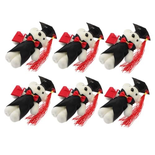 Yardwe 6 Stück Dr. Bärenpuppe Dekoration kinderzimmer puppenspielzeug Stuffed Soft Toys Bär Plüsch Dekorationen für Blumenstrauß Abschluss -Souvenir tierische Tischdekoration Stoff Black von Yardwe