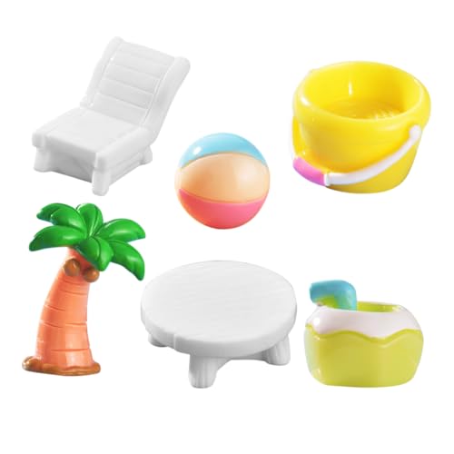 Yardwe 6 Stück Eimer Für Kunstharz Mini Dekoration Für Den Strand Miniatur Dekoration Für Puppenhaus Sommer Strandparty Dekoration von Yardwe