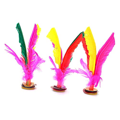 Yardwe 6 Stück Feder -Shuttlecock Badminton Shuttlecock Federball Mit Gummifüßen Chinesische Jianzi Zufällige Farbe Yardwe 6 Stück Feder -Shuttlecock Badminton Shuttlecock Federball Mit Gummifüßen Chinesische Jianzi Zufällige Farbe von Yardwe