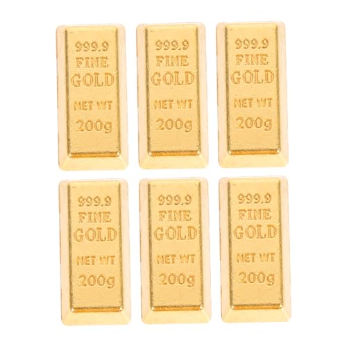 Yardwe 6 Stück Goldbarrenverzierung Aus Papier Mini - Simuliert Simulation Mini-bar Kleine Hausdekoration Kleines Hausgerät Puppenhauslieferungen Künstlicher Golden von Yardwe