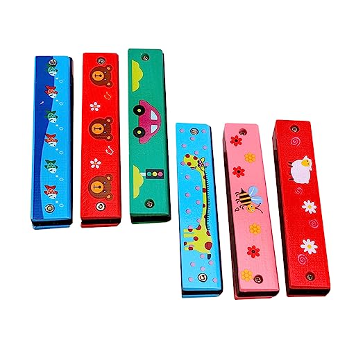 Yardwe 6 Stück Holz Mundharmonika für Teiliges Cartoon Musikinstrument Leicht zu Bedienen für Anfänger und Musikalische Früherziehung Yardwe 6 Stück Holz Mundharmonika für Teiliges Cartoon Musikinstrument Leicht zu Bedienen für Anfänger und Musikalische Früherziehung von Yardwe