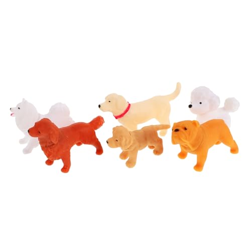 Yardwe 6 Stück Kleine Hundespielzeuge Für Kinder, Lebensechte Welpenfiguren Für Mädchen Und Jungen, Miniatur-tiermodelle Für Puppenhaus Und Outdoor-Dekoration von Yardwe