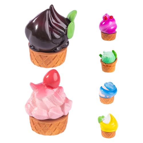 Yardwe 6 Stück Künstliche Eiscreme Realistische Eistüten für DIY Deko Fotografie Requisiten und Sommerliche Tischgestaltung für Zuhause und Partydekoration von Yardwe